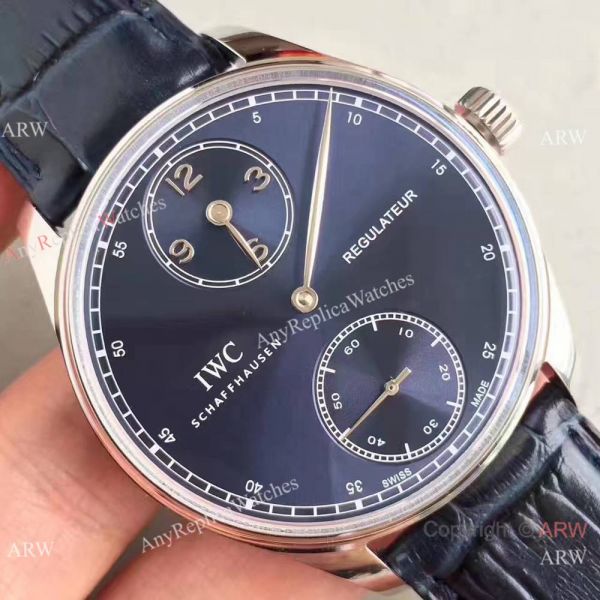 Swiss Grade Replica IWC Regulateur Watch Blue Dial 43mm Swiss Grade Replica IWC Regulateur Watch Blue Dial 43mm