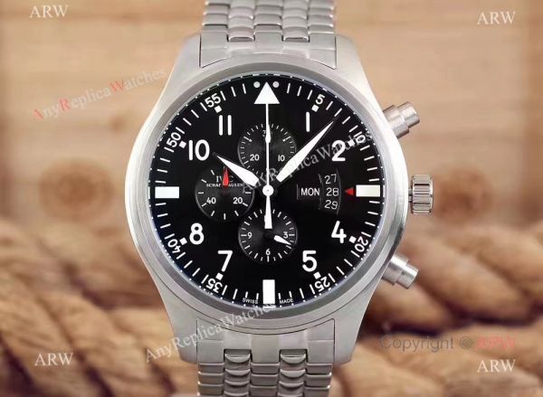 Replica IWC Pilot day-date IW377710 Watch Stainless Steel Black 44mm Replica IWC Pilot day-date IW377710 Watch Stainless Steel Black 44mm