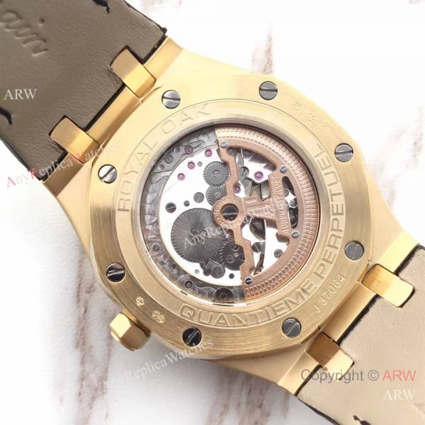 Audemars Piguet Royal Oak Perpetual Calendar Replica Moon Watch Black Leather Strap Audemars Piguet Royal Oak Perpetual Calendar Replica Moon Watch Black Leather Strap