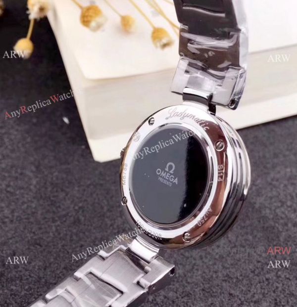 Omega Replica Watches De Ville Ladymatic SS Blue MOP Dial Diamond Bezel Ladies Watch Omega Replica Watches De Ville Ladymatic SS Blue MOP Dial Diamond Bezel Ladies Watch