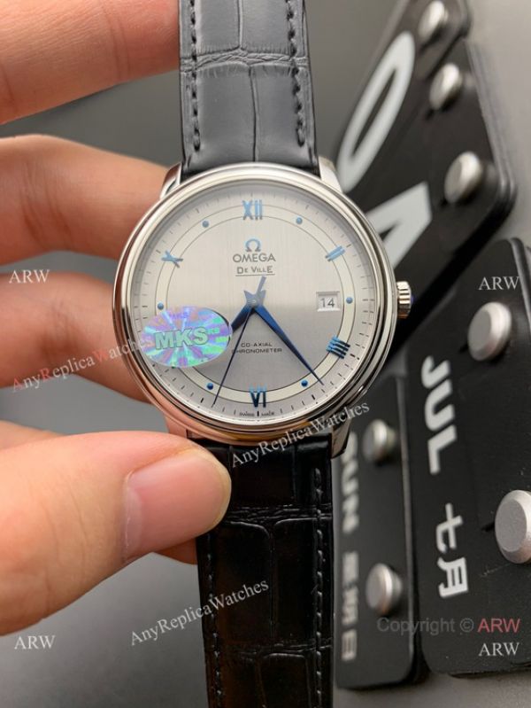 MKS Factory Copy Omega Classic De Ville Prestige 9015 Watch Gray Dial Leather Strap MKS Factory Copy Omega Classic De Ville Prestige 9015 Watch Gray Dial Leather Strap