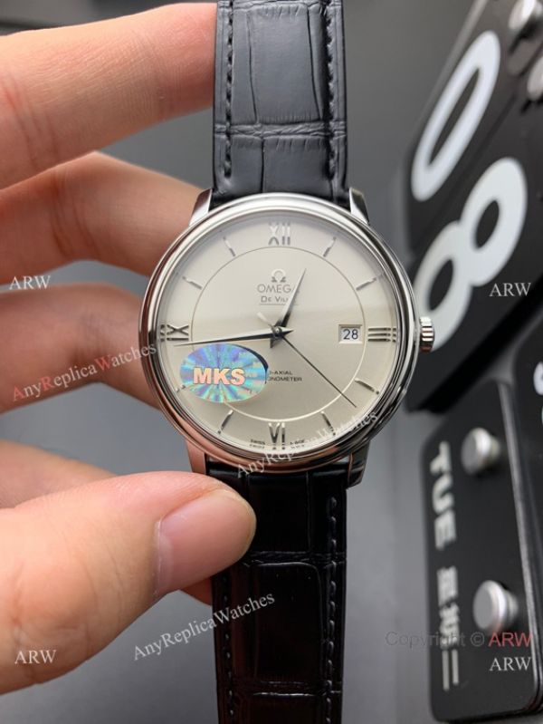 MKS Factory Omega Classic De Ville 9015 Watch White Dial Leather Strap MKS Factory Omega Classic De Ville 9015 Watch White Dial Leather Strap
