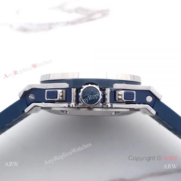 Swiss Grade Knock off Hublot Big Bang 4100 watch SS Blue Gummy Strap Swiss Grade Knock off Hublot Big Bang 4100 watch SS Blue Gummy Strap
