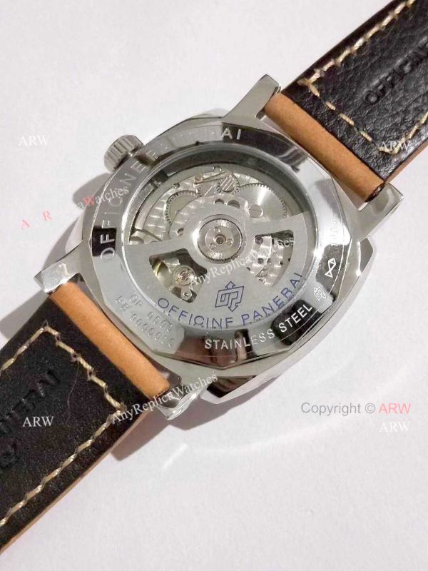 Copy Panerai Radiomir Power Reserve Watch SS Black Stripe Dial with Brown Leather Band Copy Panerai Radiomir Power Reserve Watch SS Black Stripe Dial with Brown Leather Band