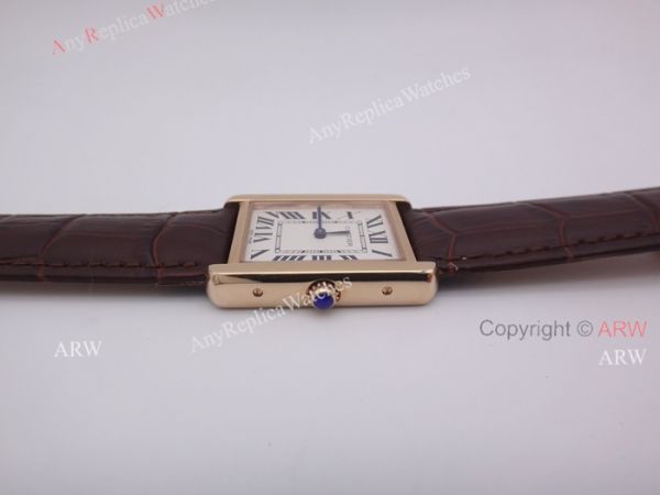 Cartier Tank Rose Gold Leather Strap Replica Watches For Sale Cartier Tank Rose Gold Leather Strap Replica Watches For Sale