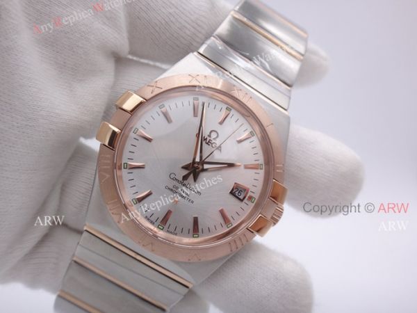 Replica Omega Constellation Automatic Men Watch 2 Tone Rose Gold Band W White Dial Replica Omega Constellation Automatic Men Watch 2 Tone Rose Gold Band W White Dial