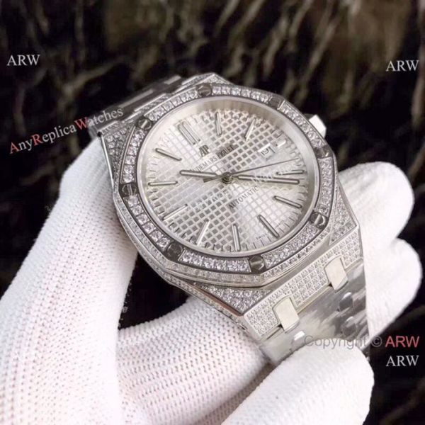 Fake Audemars Piguet Royal Oak Diamond Watches Stainless Steel Silver Dial 44mm Fake Audemars Piguet Royal Oak Diamond Watches Stainless Steel Silver Dial 44mm