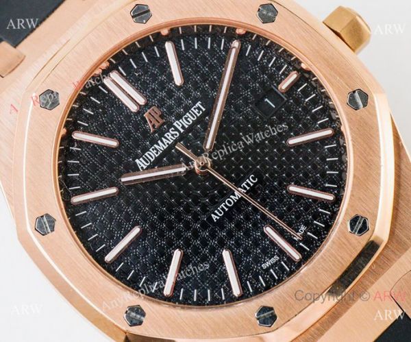New Replica Audemars Piguet Royal Oak Rose Gold Black Face Watches 41mm New Replica Audemars Piguet Royal Oak Rose Gold Black Face Watches 41mm