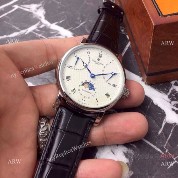 Fake Patek Philippe Geneve Complications Moonphase Copy Watch White Face Fake Patek Philippe Geneve Complications Moonphase Copy Watch White Face
