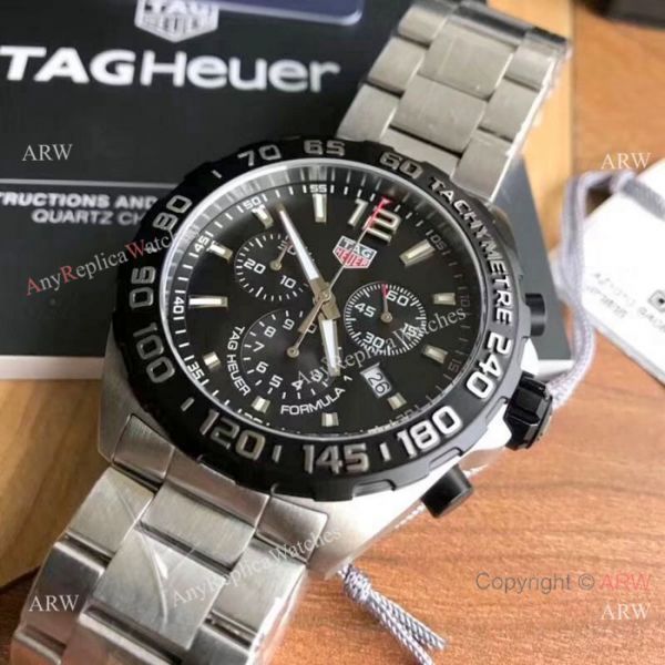 Swiss Grade TAG Heuer Formula 1 Watch Stainless Steel Black Bezel Swiss Grade TAG Heuer Formula 1 Watch Stainless Steel Black Bezel