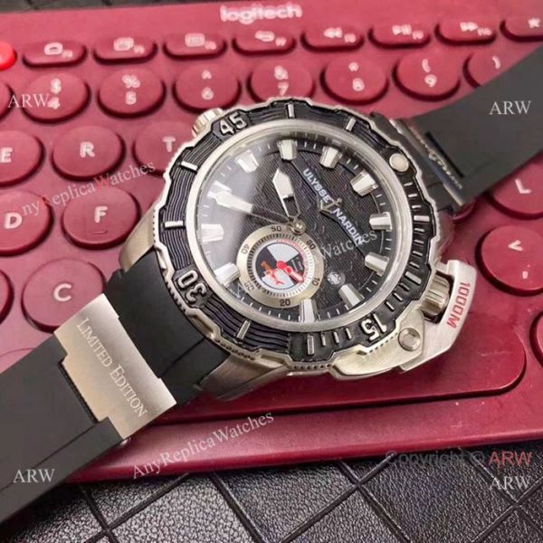 New Ulysse Nardin Deep Dive Hammerhead Shark Watches SS Black Dial New Ulysse Nardin Deep Dive Hammerhead Shark Watches SS Black Dial