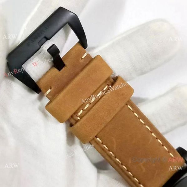 Best Quality Panerai Black Hollow Watch 47mm Brown Leather Strap Best Quality Panerai Black Hollow Watch 47mm Brown Leather Strap
