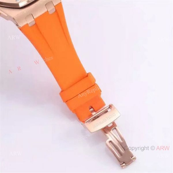 Audemars Piguet Royal Oak Offshore Copy Watches SS Orange Strap Audemars Piguet Royal Oak Offshore Copy Watches SS Orange Strap