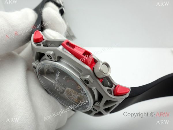 Fake Hublot Techframe Ferrari Tourbillon Titanium Watches 40mm Fake Hublot Techframe Ferrari Tourbillon Titanium Watches 40mm