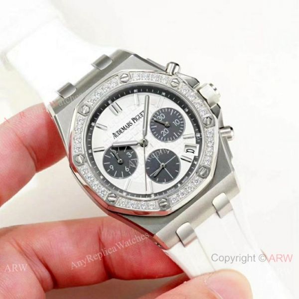 Women Audemars Piguet Royal Oak offshore Replica Watch Diamond Bezel White Dial Women Audemars Piguet Royal Oak offshore Replica Watch Diamond Bezel White Dial