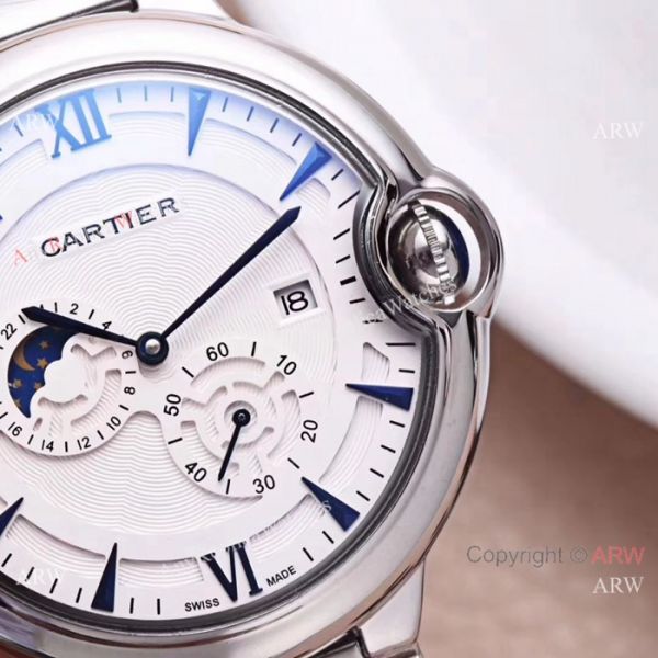 Best Quality Cartier Ballon Bleu De Moon Phase SS Automatic Replica Watch Best Quality Cartier Ballon Bleu De Moon Phase SS Automatic Replica Watch