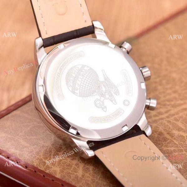 Fake Omega De Ville Chronograph Watches SS Brown Leather Strap Fake Omega De Ville Chronograph Watches SS Brown Leather Strap