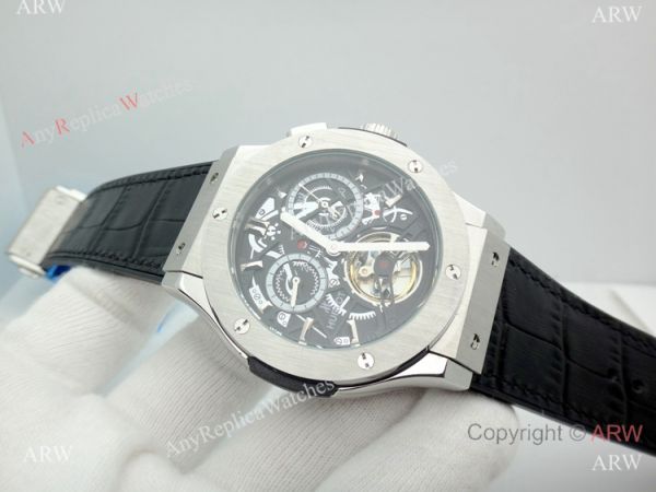 Hublot Tourbillon Skeleton Classic Fusion Watch 45mm SS Black Gummy Band Hublot Tourbillon Skeleton Classic Fusion Watch 45mm SS Black Gummy Band