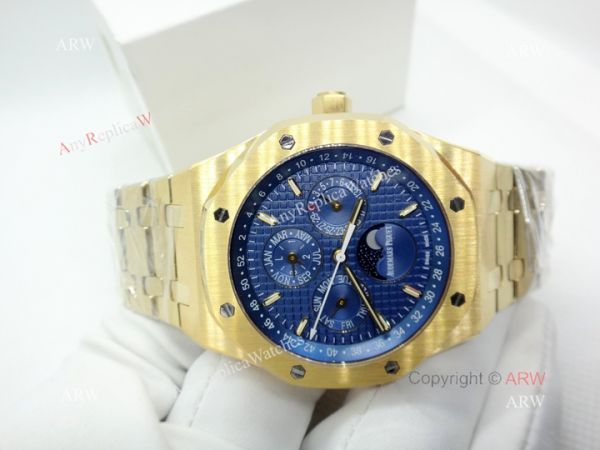 Audemars Piguet Royal Oak Perpetual Calendar Replica Watch Blue Dial Yellow Gold Audemars Piguet Royal Oak Perpetual Calendar Replica Watch Blue Dial Yellow Gold