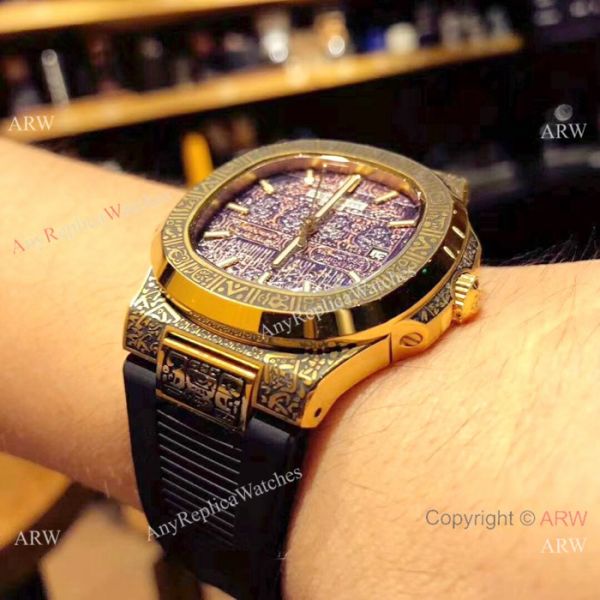 Patek Philippe Engraving Nautilus Anniversary Watch Gold Case 40MM Patek Philippe Engraving Nautilus Anniversary Watch Gold Case 40MM