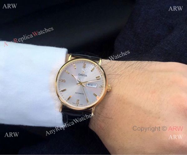 Fake Omega day date Automatic Watch 2-Tone Silver Dial Fake Omega day date Automatic Watch 2-Tone Silver Dial