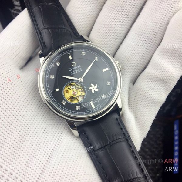Copy Omega Tourbillon De Ville Watches Gold Case Silver Dial Copy Omega Tourbillon De Ville Watches Gold Case Silver Dial