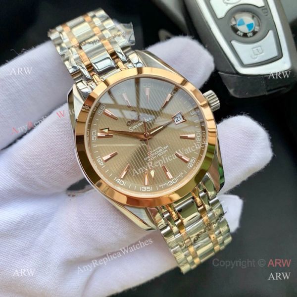 Omega Seamaster Aqua Terra Two Tone Gray Face Watches 42mm AAA Copy Omega Seamaster Aqua Terra Two Tone Gray Face Watches 42mm AAA Copy