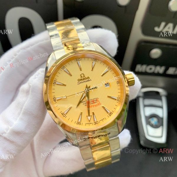 Copy Omega Seamaster Aqua Terra Swiss Citizen 8215 Watches 2-Tone Black Dial Copy Omega Seamaster Aqua Terra Swiss Citizen 8215 Watches 2-Tone Black Dial