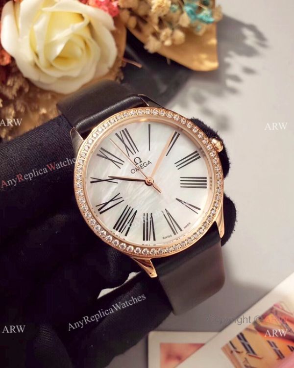 Omega De Ville Tresor Ladies Watches Blue MOP Dial Rose Gold Omega De Ville Tresor Ladies Watches Blue MOP Dial Rose Gold