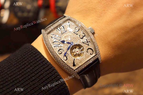 New Copy Franck Muller Tourbillon Full Diamond Watch Silver Case New Copy Franck Muller Tourbillon Full Diamond Watch Silver Case