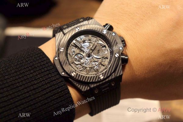 Hublot Big Bang King Chronograph Watch Black Case Rubber Strap Hublot Big Bang King Chronograph Watch Black Case Rubber Strap