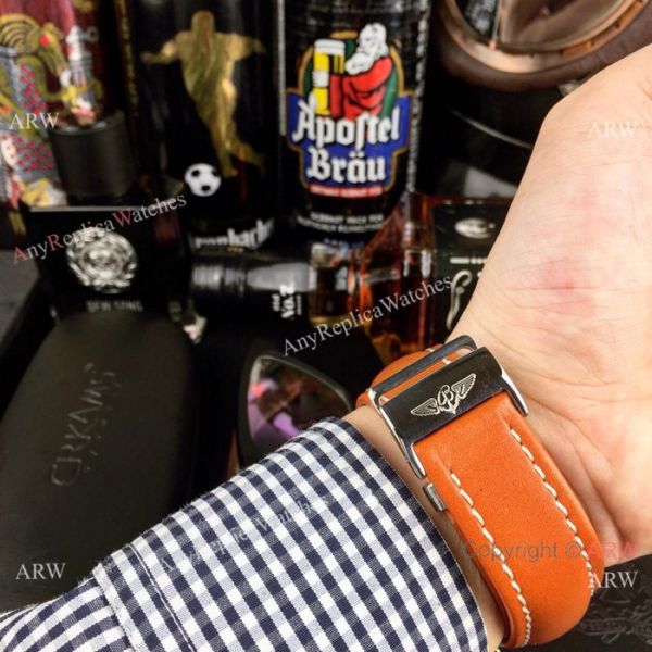 Copy Breitling COLT Chronograph Watches SS Brown Leather Strap Copy Breitling COLT Chronograph Watches SS Brown Leather Strap