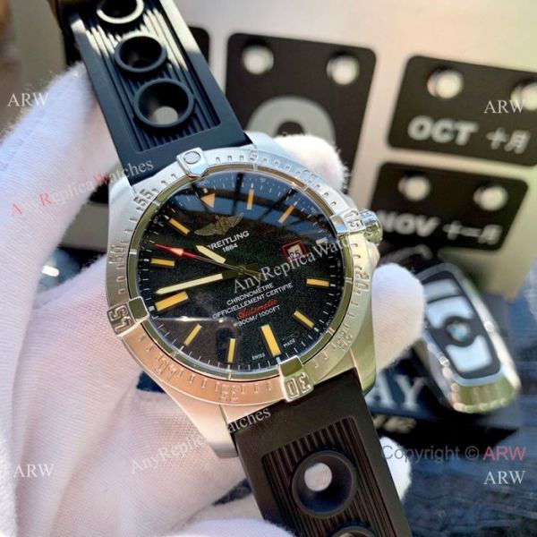 Copy Breitling Avenger II Seawolf Watches Black Dial w Blue hand Copy Breitling Avenger II Seawolf Watches Black Dial w Blue hand