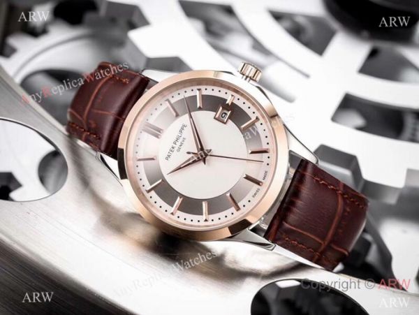 Fake Patek Philippe Calatrava 42mm Watch Rose Gold Bezel Fake Patek Philippe Calatrava 42mm Watch Rose Gold Bezel