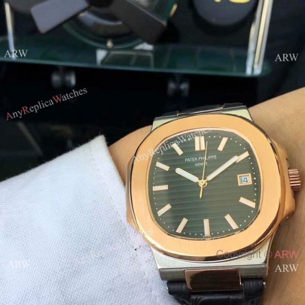 Patek Philippe Nautilus Replica Watches Rose Gold Brown Leather Strap Patek Philippe Nautilus Replica Watches Rose Gold Brown Leather Strap