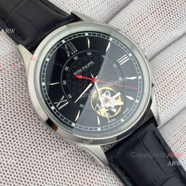 Copy Patek Philippe Tourbillon Men Watch Black Case Red Hand Copy Patek Philippe Tourbillon Men Watch Black Case Red Hand