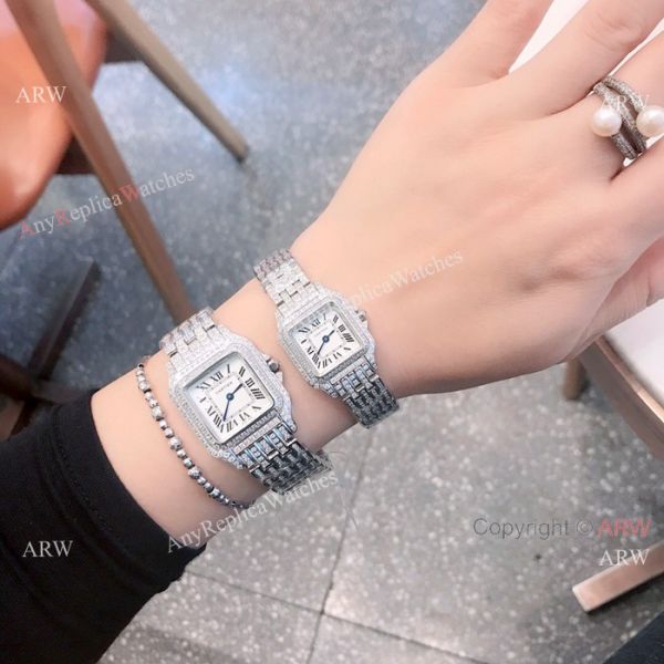 Copy Cartier Panthere de Iced Out Watches Stainless Steel Copy Cartier Panthere de Iced Out Watches Stainless Steel