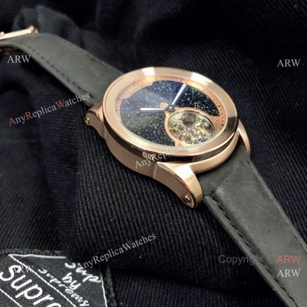 New Copy Calibre de Cartier Tourbillon watch Black Leather Band New Copy Calibre de Cartier Tourbillon watch Black Leather Band