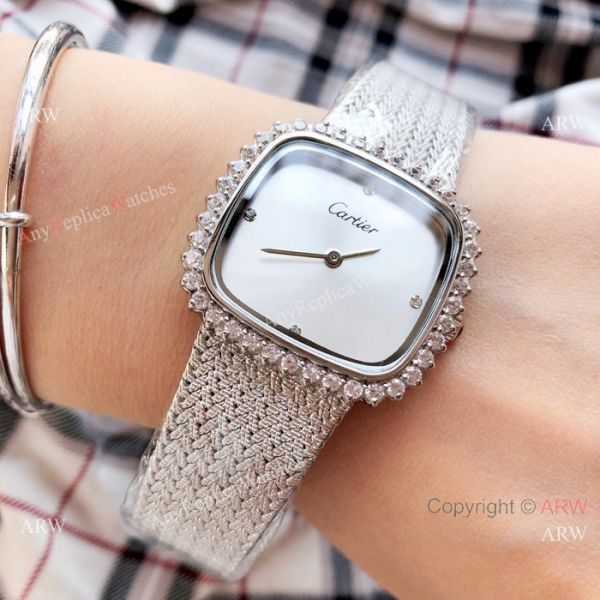 Fashion Cartier Replica Watches Rose Gold Diamond Case Fashion Cartier Replica Watches Rose Gold Diamond Case