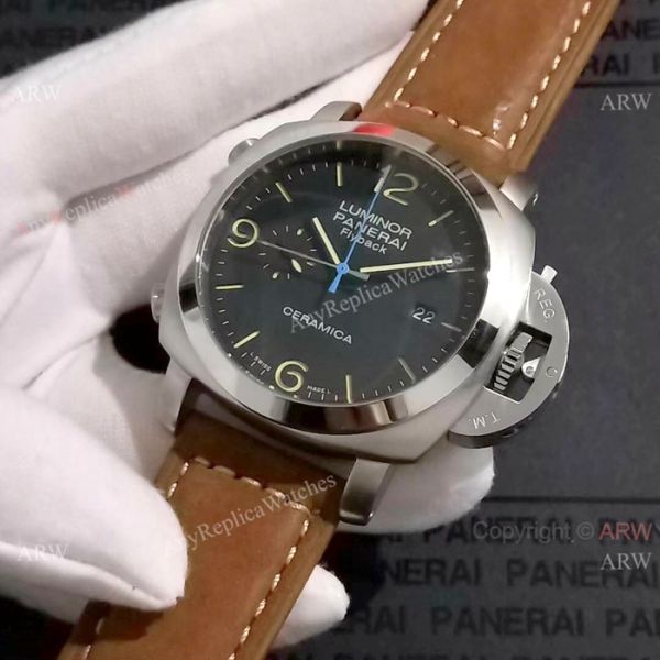Copy Panerai Luminor FLYBACK SS Brown Leather Band Watch PAM524 Copy Panerai Luminor FLYBACK SS Brown Leather Band Watch PAM524