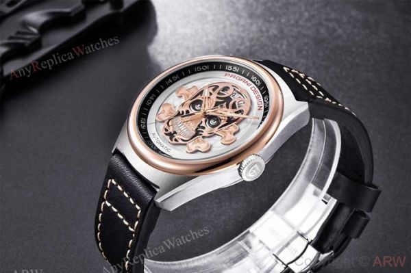 Replica Pagani Design Rose Gold Bezel Skeleton Skull Face Watch Replica Pagani Design Rose Gold Bezel Skeleton Skull Face Watch