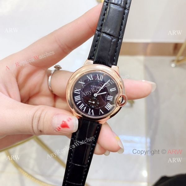 Fake Cartier Ballon Bleu Cartier Watch Lady 36mm Blue Leather Band Fake Cartier Ballon Bleu Cartier Watch Lady 36mm Blue Leather Band