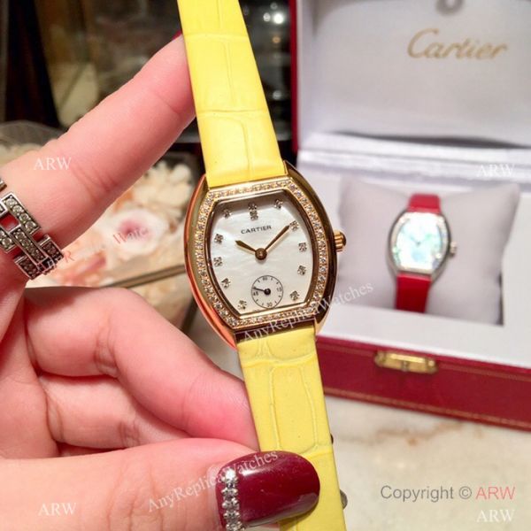 New Style Cartier Ladies Watch Gold Case White MOP Dial New Style Cartier Ladies Watch Gold Case White MOP Dial