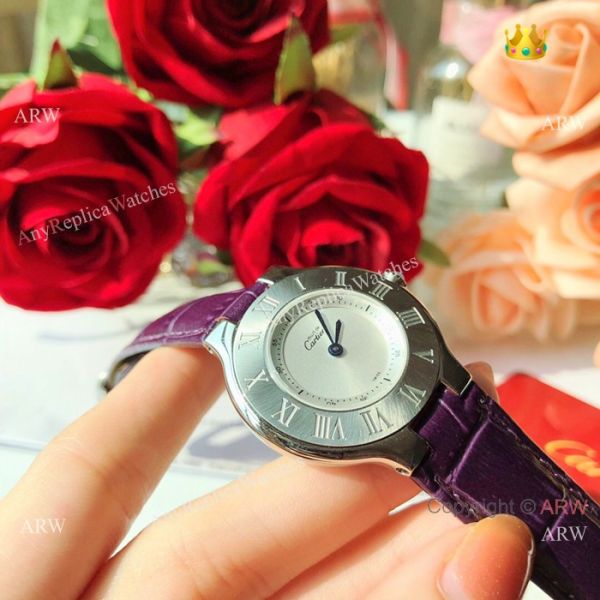 Cartier 21 Must De Cartier Womens Quartz Watch Silver Dial 28mm Cartier 21 Must De Cartier Womens Quartz Watch Silver Dial 28mm