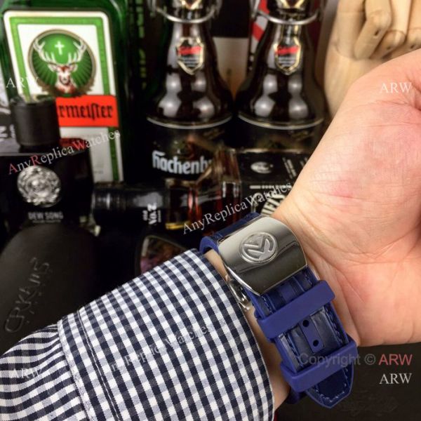 Swiss Copy Franck Muller Iced Out Rose Gold Blue Dial Watch Vanguard Yachting V45 Collection Swiss Copy Franck Muller Iced Out Rose Gold Blue Dial Watch Vanguard Yachting V45 Collection