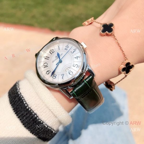 Copy Jaeger-LeCoultre Rendez Vous 33 Watch Green leather Strap Copy Jaeger-LeCoultre Rendez Vous 33 Watch Green leather Strap