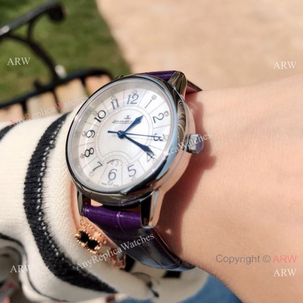 Low Price Jaeger-LeCoultre Rendez Vous Lady Watch SS Purple Leather Strap Low Price Jaeger-LeCoultre Rendez Vous Lady Watch SS Purple Leather Strap