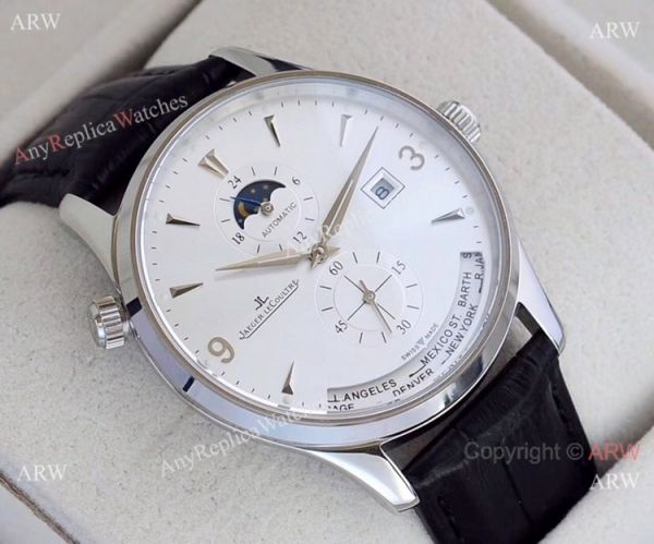 Jaeger-LeCoultre JLC Moonphase Man Stainless Steel Black Dial Watch Jaeger-LeCoultre JLC Moonphase Man Stainless Steel Black Dial Watch