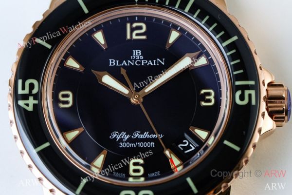 Swiss Grade Blancpain Fifty Fathoms Automatique Rose Gold Watch Best Replica 1:1 Swiss Grade Blancpain Fifty Fathoms Automatique Rose Gold Watch Best Replica 1:1