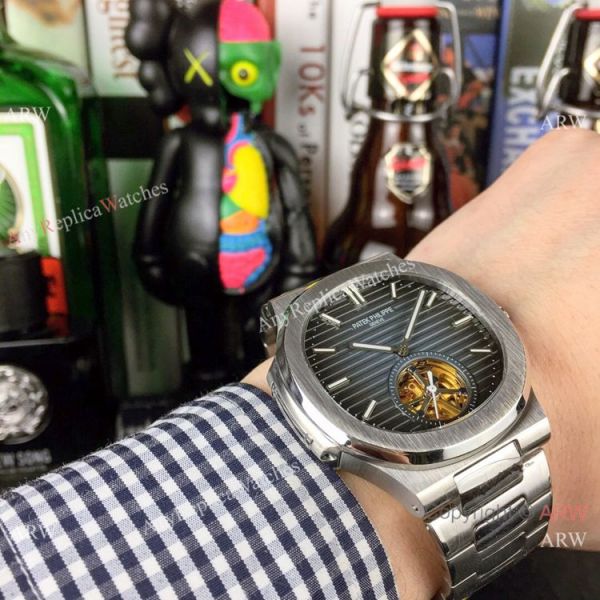 Best Copy Replica Patek Philippe Tourbillon Stainless Steel Black Dial Watches 40mm Best Copy Replica Patek Philippe Tourbillon Stainless Steel Black Dial Watches 40mm